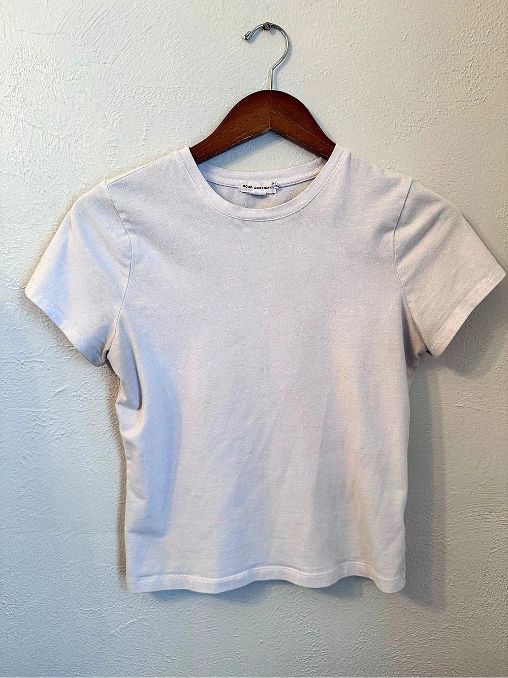 Good American Cotton Classic Tee Short Sleeve Tee White Medium